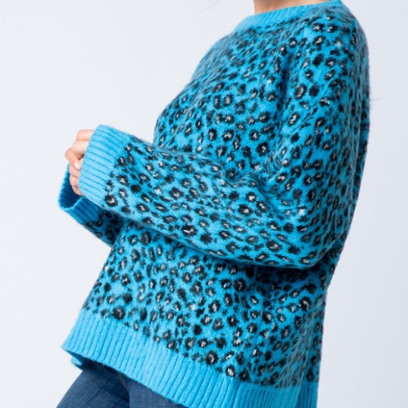 EN1 En Merci &merci Leopard 🐆 print sweater blue - Picture 2 of 3